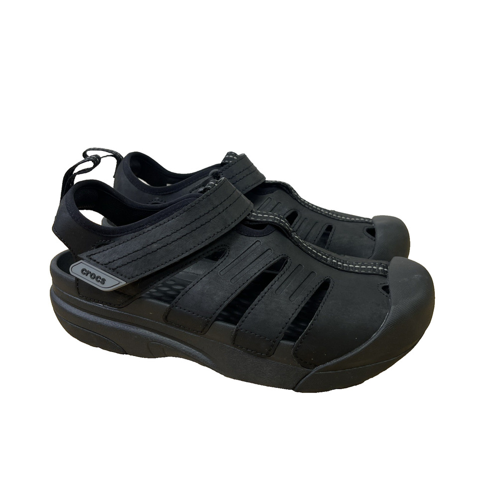 Crocs Yukon Fisherman Sandals 209875 Black Outdoor Water Mens Size 9